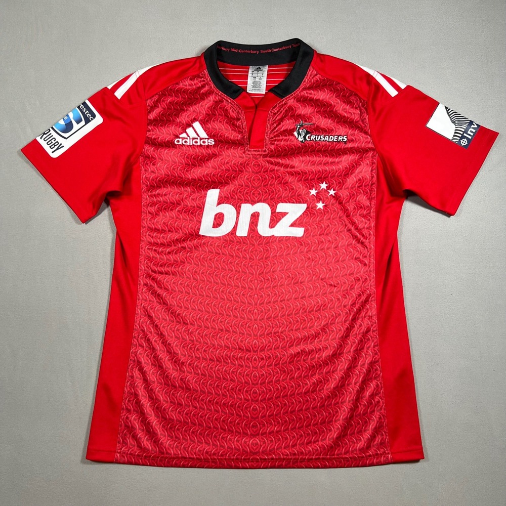Adidas Crusaders Super Rugby Jersey Mens L Red BNZ Sponsor Climalite Shirt